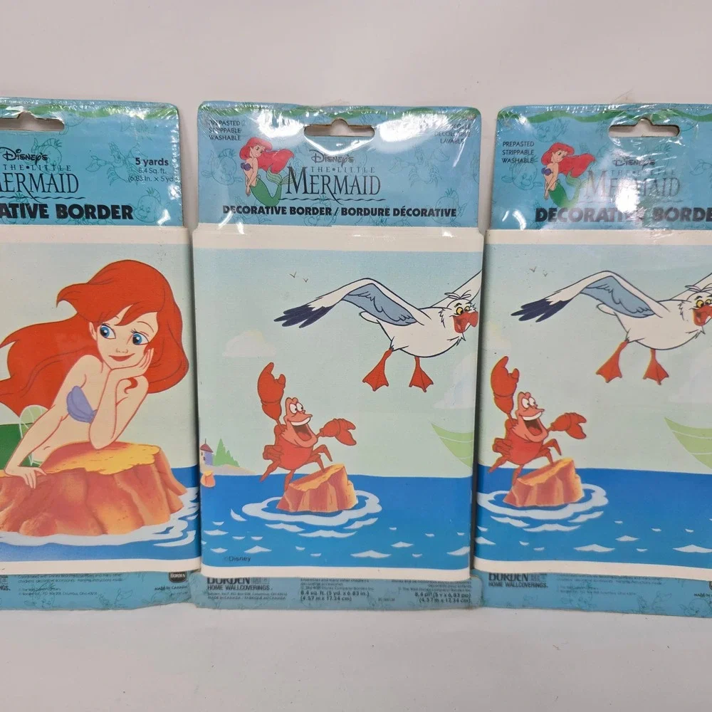 Disney The‎ Little Mermaid Wallpaper Border 3 Rolls Ariel Sebastian Scuttle 15yd